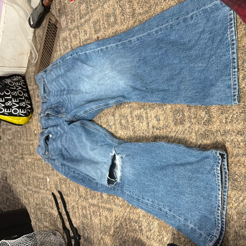 Blue Denim Flared Jeans